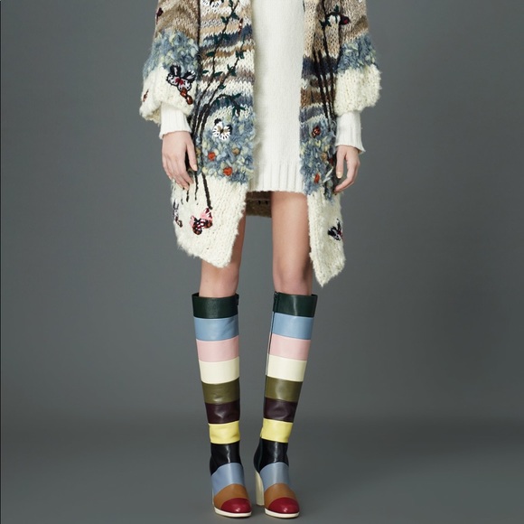 *RARE* Valentino Garvani Striped Leather Boots - Picture 3 of 7